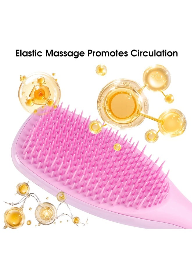 The Wet Detangler Hairbrush for Wet & Dry Hair For All Hair Types Eliminates Knots & Reduces Breakage，Pink - Women, Men ﻿ - Image 3